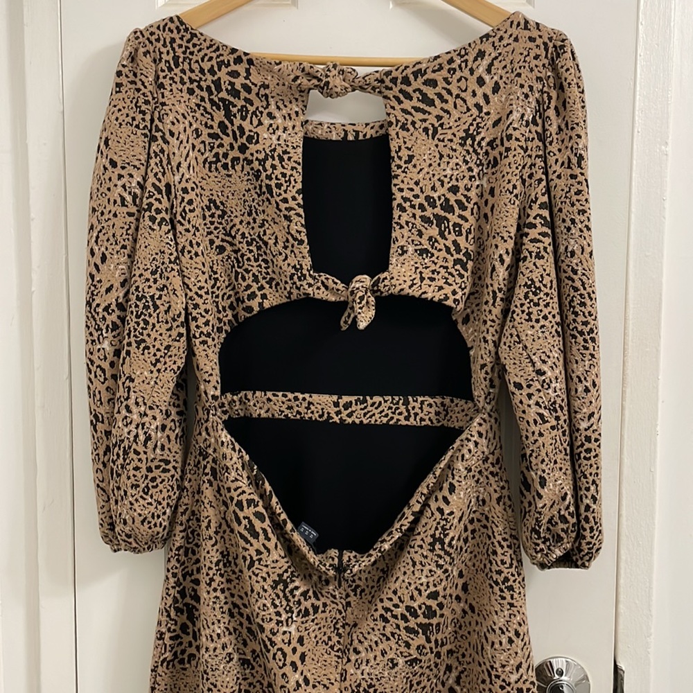 Anthropologie Maeve Knit Cut-Out Mini Dress Size 14 - Picture 5 of 6